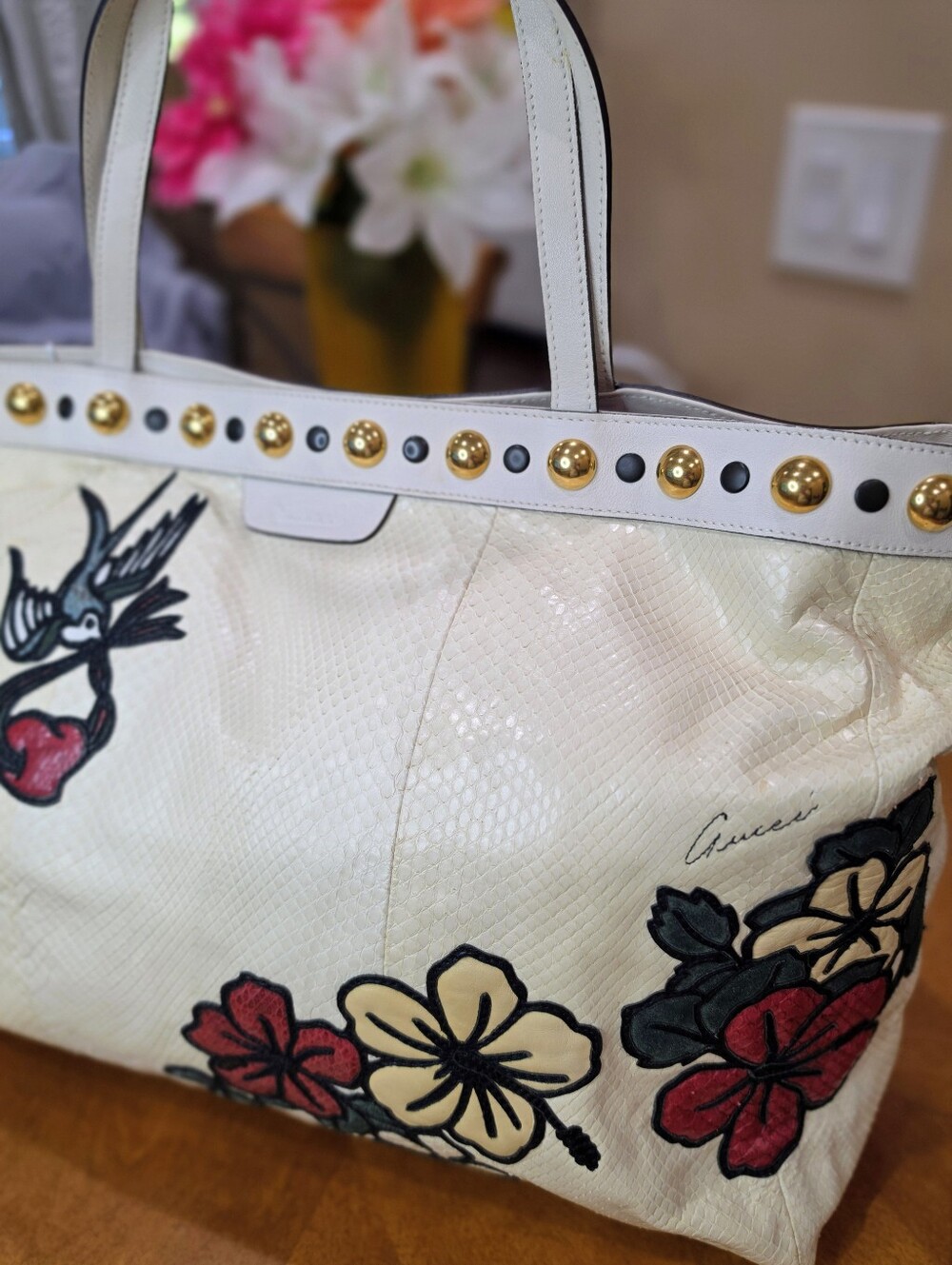 Gucci Tattoo Babouska Python XL Tote - Picture 6 of 16